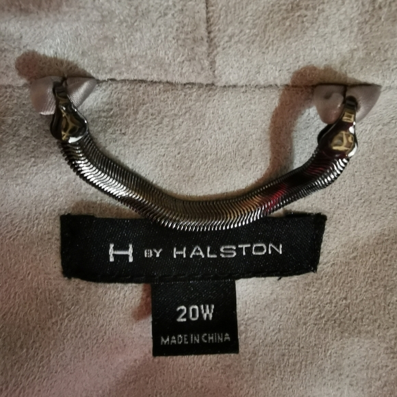 H by Halston Faux Suede Jacket in Light Grey - Sz 20W - Picture 7 of 8